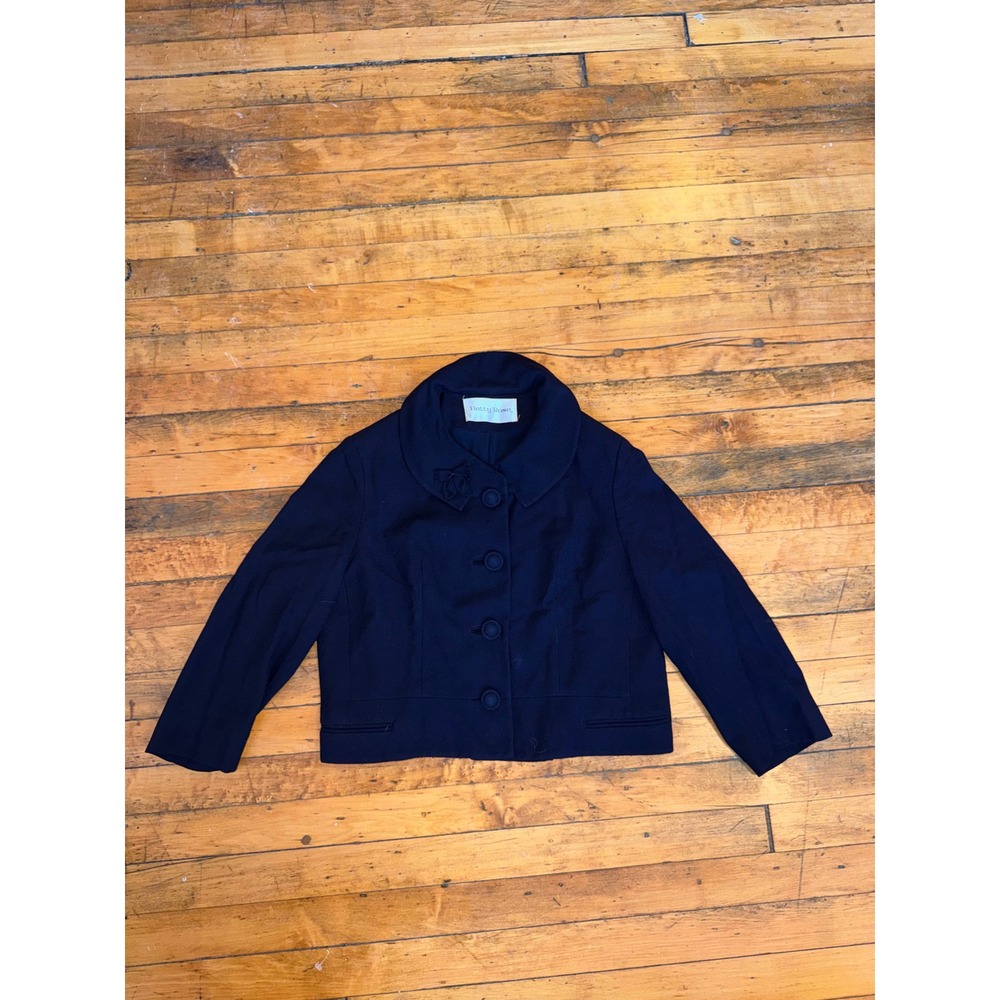 Vintage Betty Rose Navy Wool Cropped Jacket